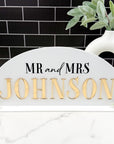 Mr & Mrs Wedding Head Table Sign 3D