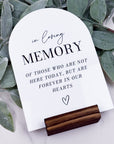 In Loving Memory Modern Arch Table Sign