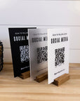 Custom acrylic QR code sign for small business counter