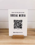 Social media and payment display acrylic sign for salon