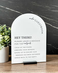 Elegant arched acrylic sign for wedding reception decor