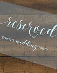 Reserved Wedding Table Sign
