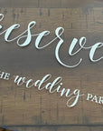 Reserved Wedding Table Sign