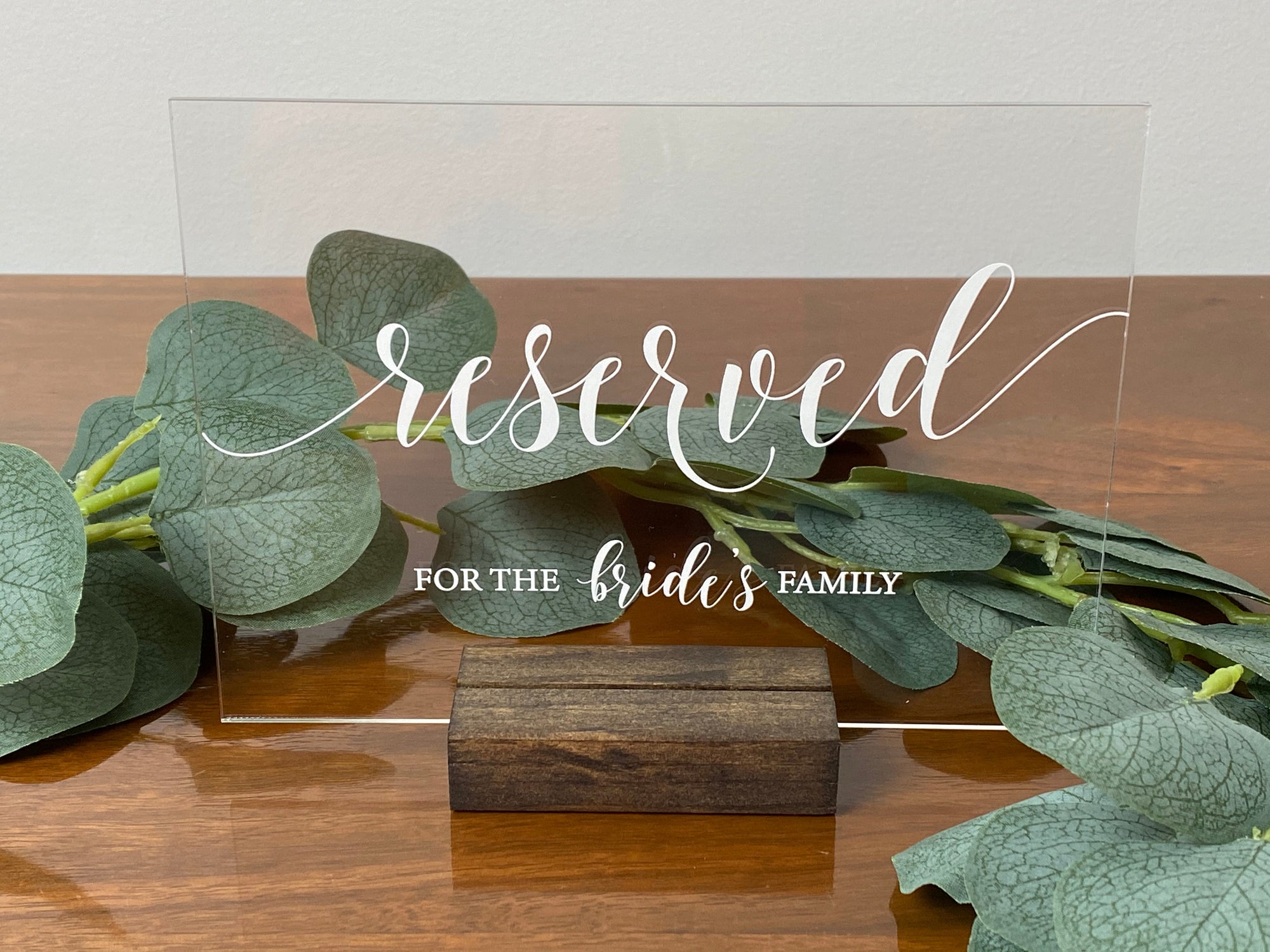 Reserved Wedding Table Sign