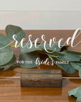 Reserved Wedding Table Sign