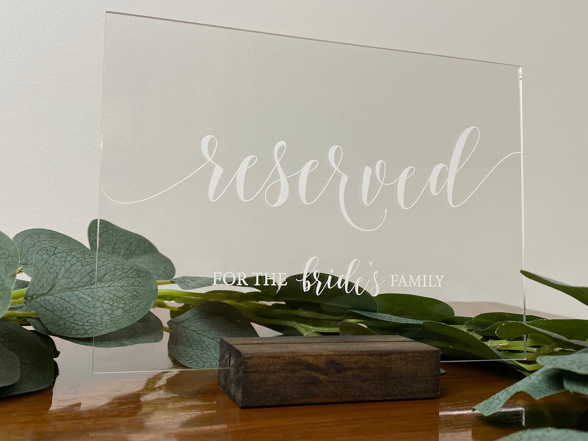 Reserved Wedding Table Sign
