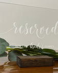Reserved Wedding Table Sign