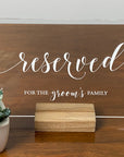 Reserved Wedding Table Sign