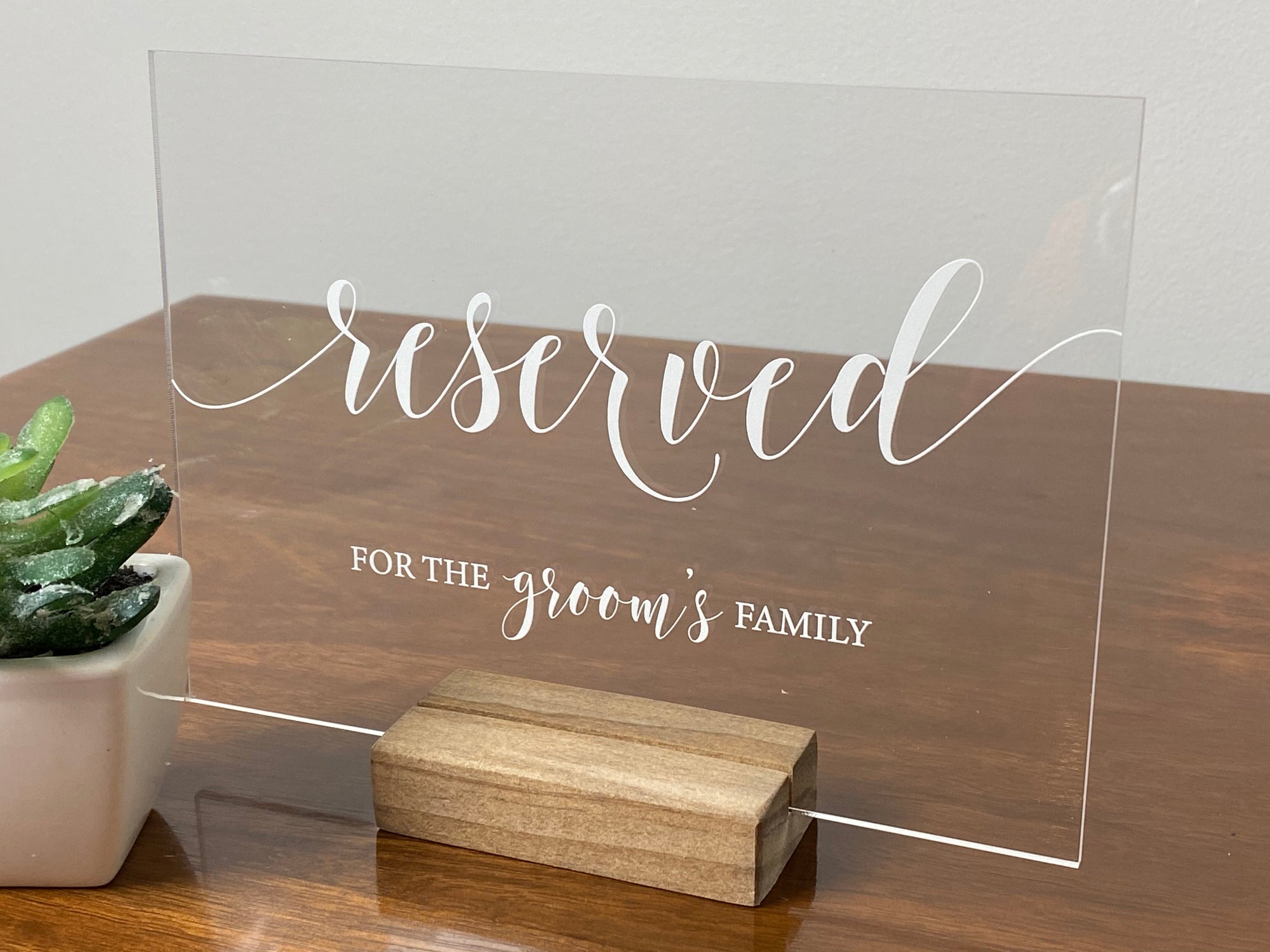 Reserved Wedding Table Sign