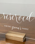 Reserved Wedding Table Sign