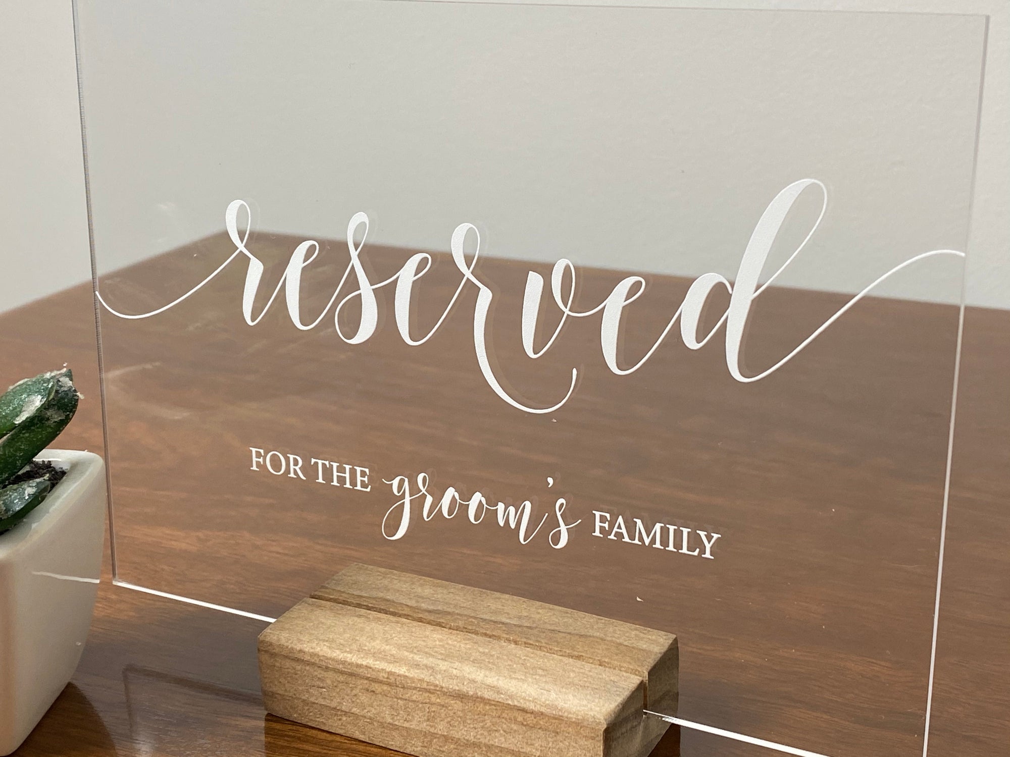 Reserved Wedding Table Sign