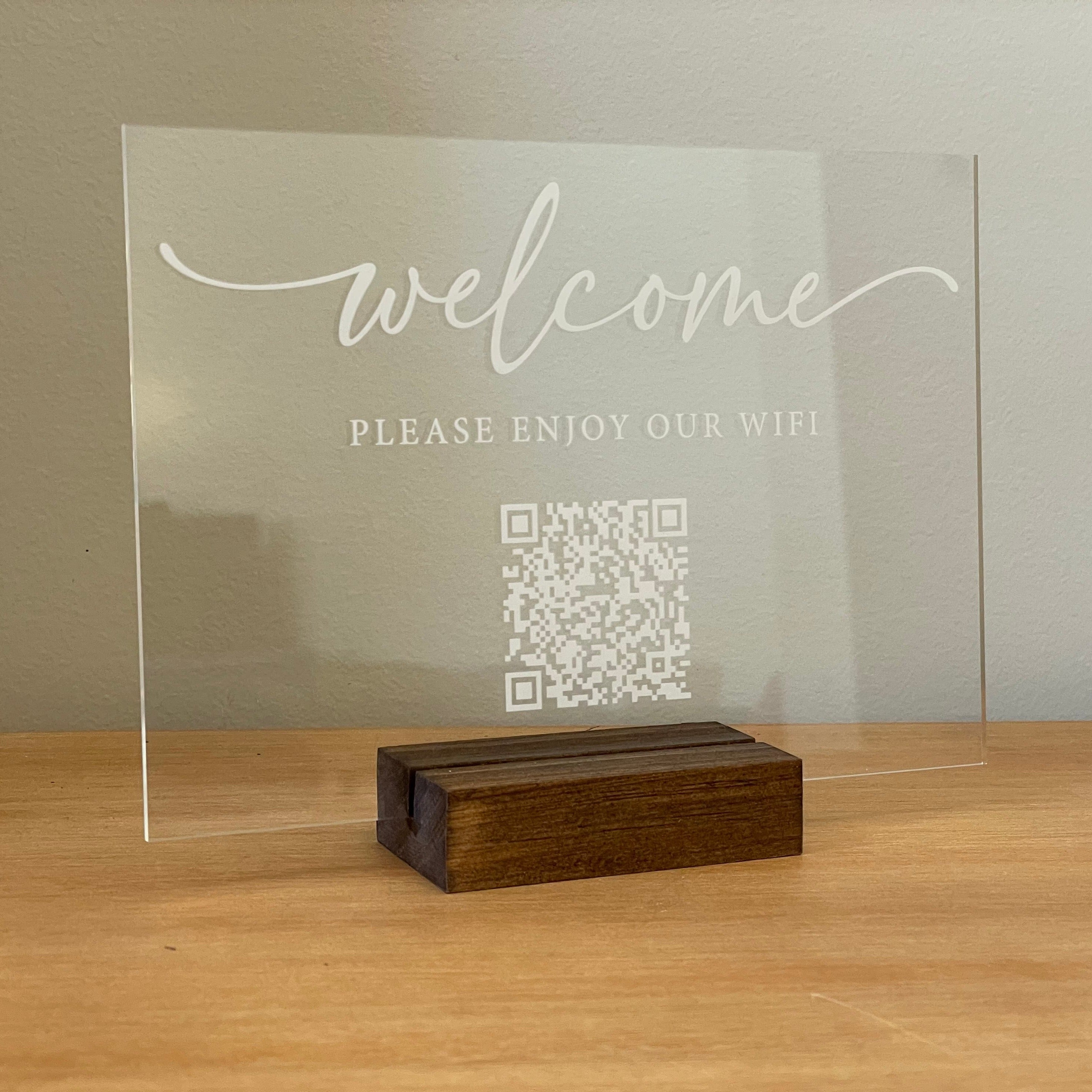 Acrylic Wifi QR Code Sign – Willow + Barn