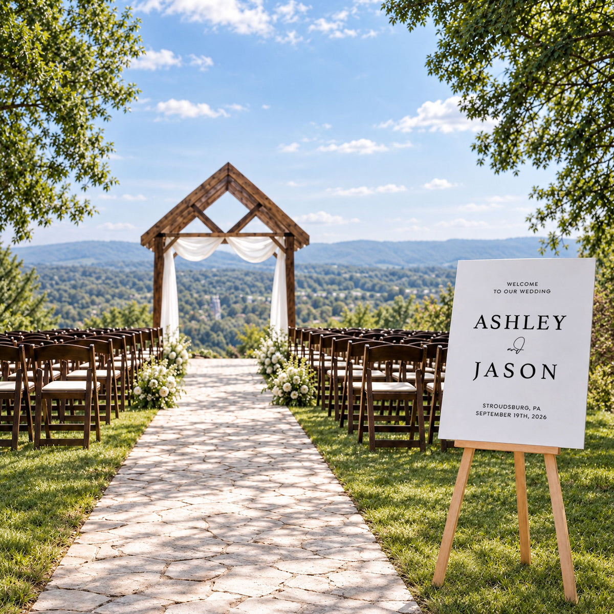 Acrylic Wedding Welcome Sign, Personalized Names and Date