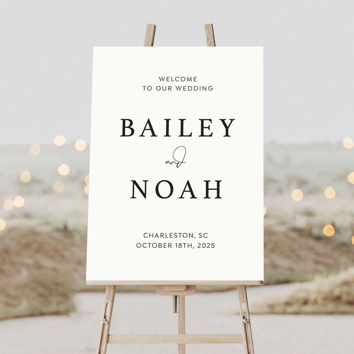 Acrylic Wedding Welcome Sign, Personalized Names and Date