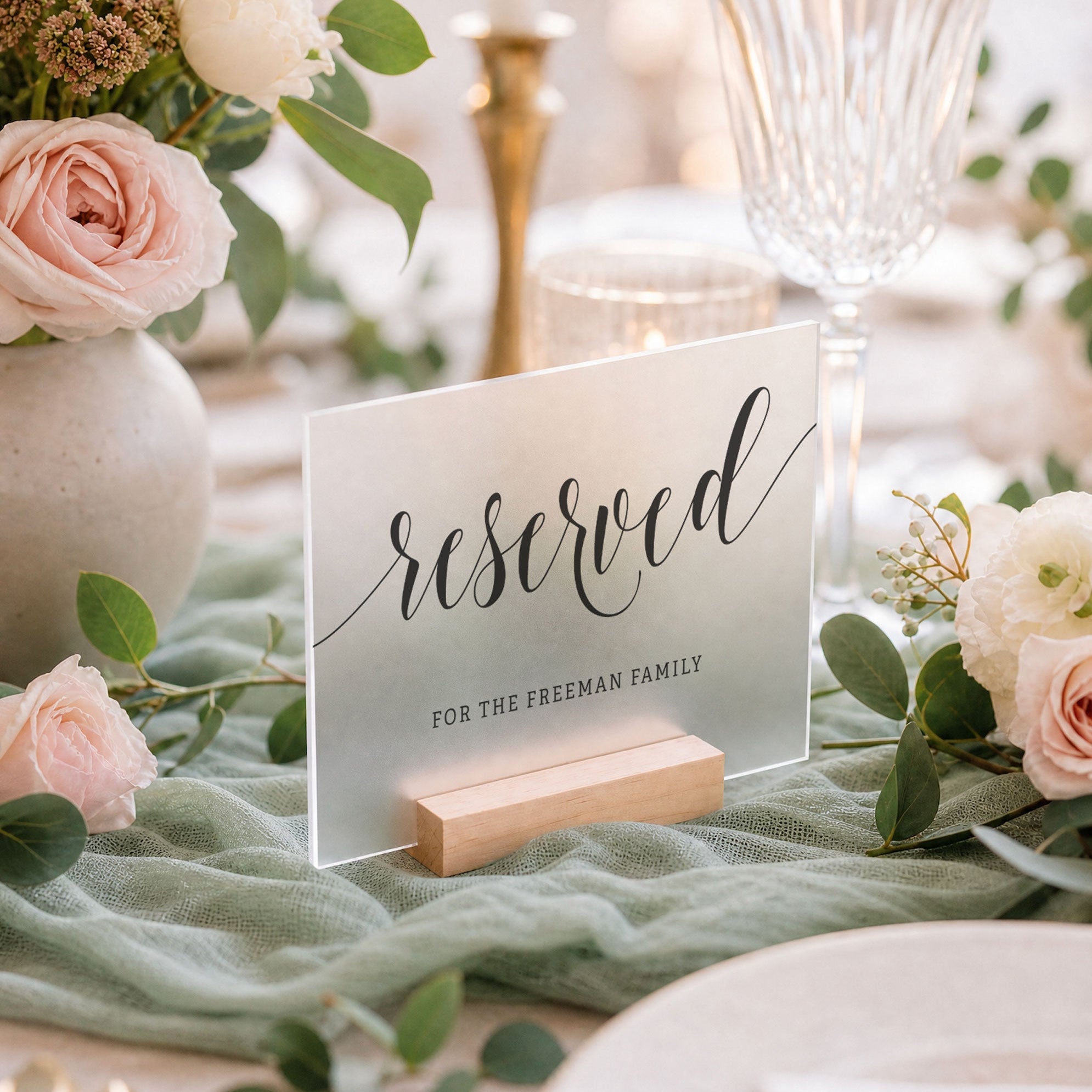 Reserved Table Sign for Reception