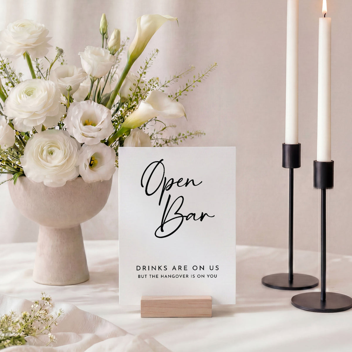 Open Bar Sign | Acrylic Wedding Bar Decor