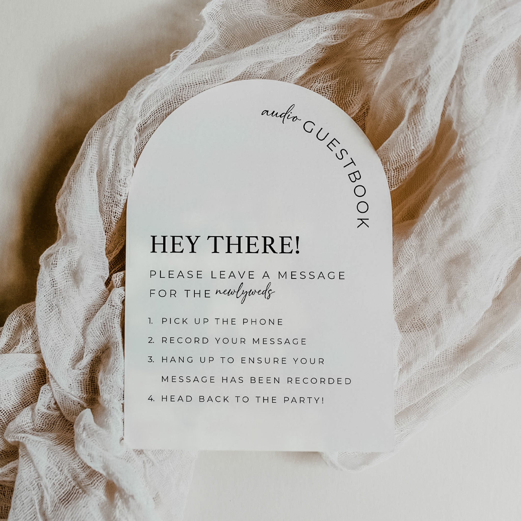 Arch Acrylic Audio Guestbook Sign; Custom Wedding Voicemail Sign for R ...