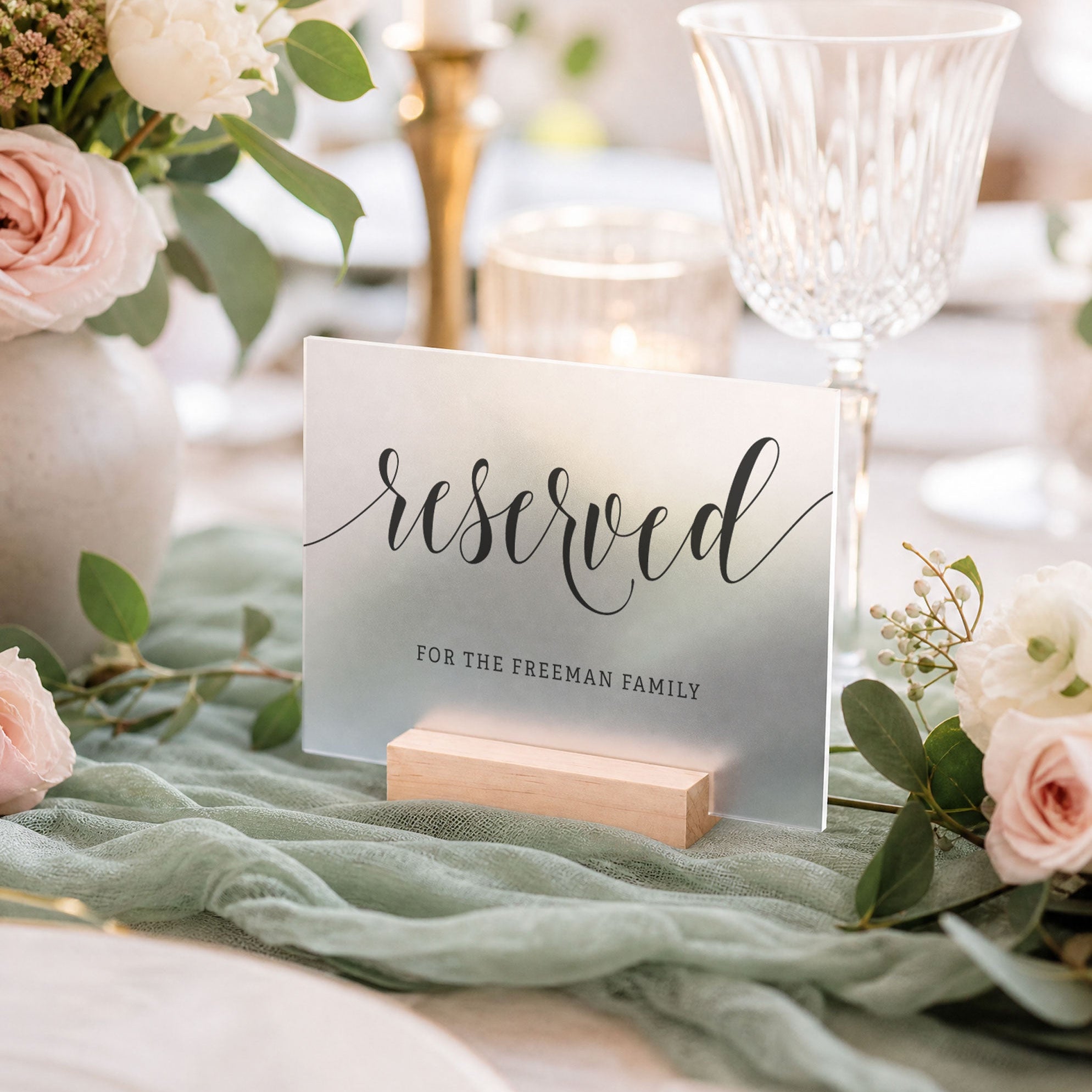 Reserved Table Sign for Reception