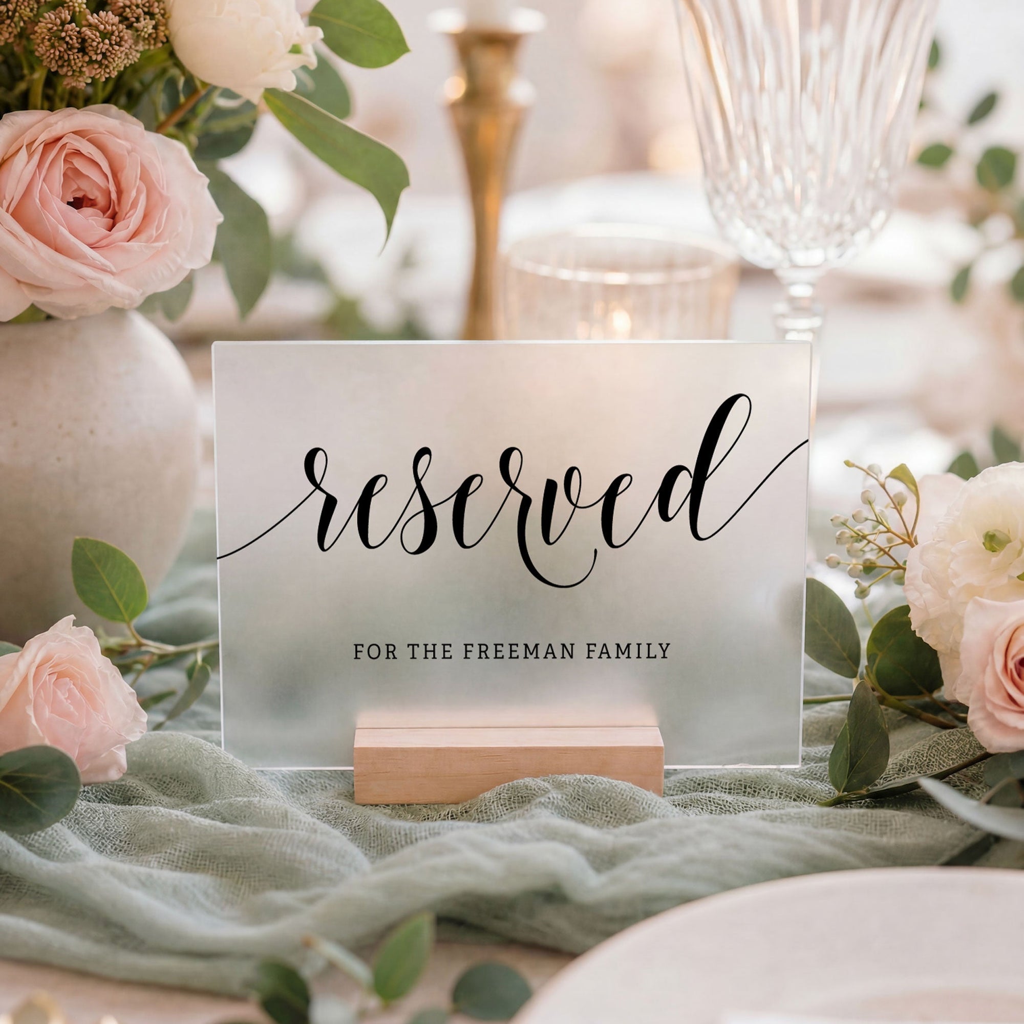 Reserved Table Sign for Reception