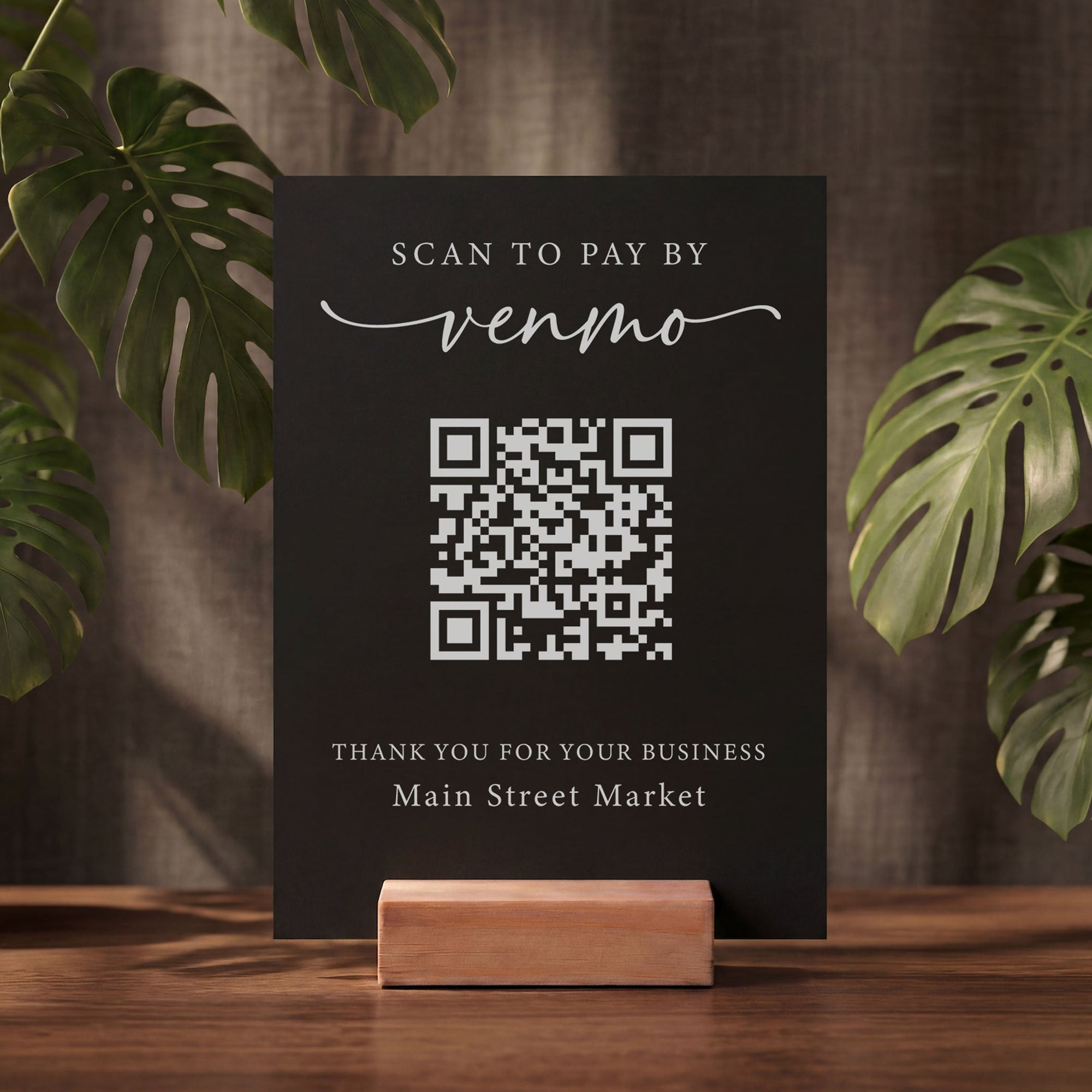 Scan to pay with Venmo Sign