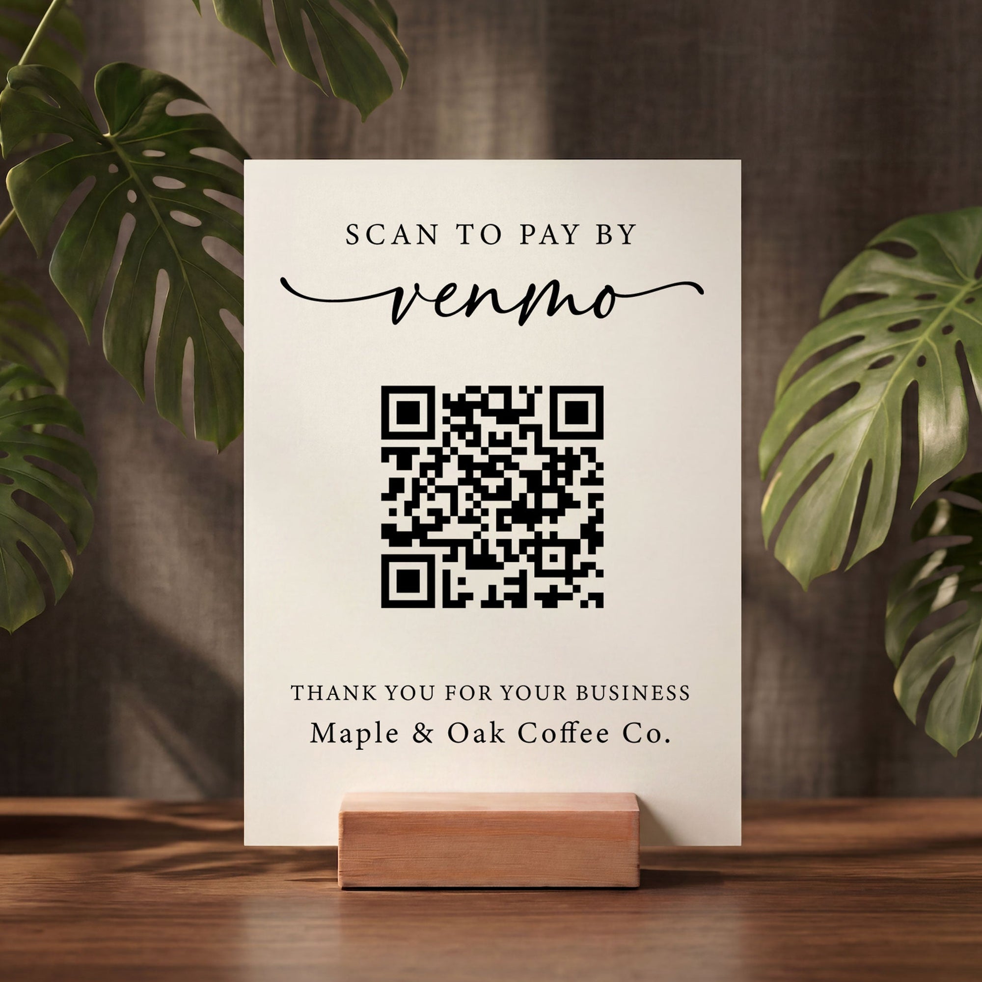 Scan to pay with Venmo Sign