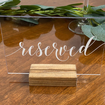 Acrylic Reserved Table Sign - WIL001