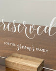 Reserved Wedding Table Sign