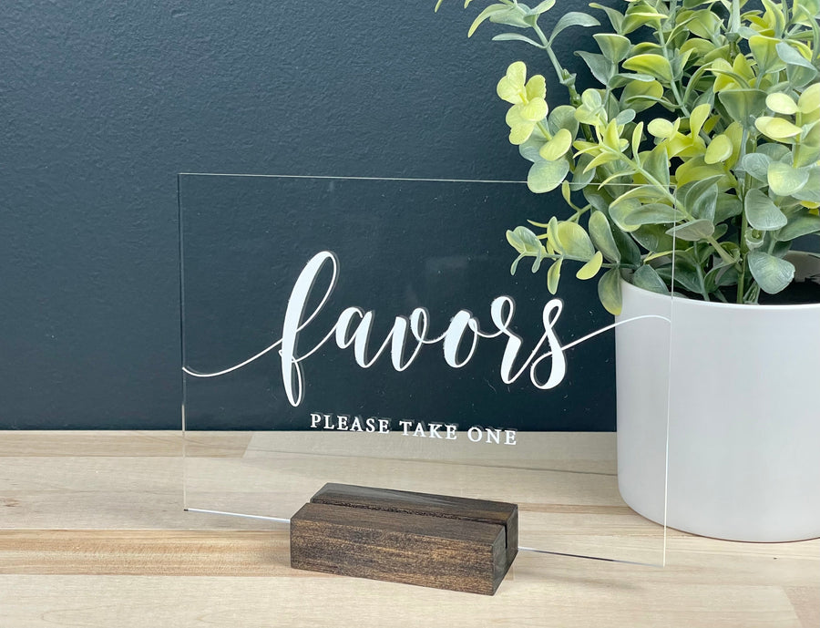 Acrylic Favors Sign - WIL018 - Willow + Barn